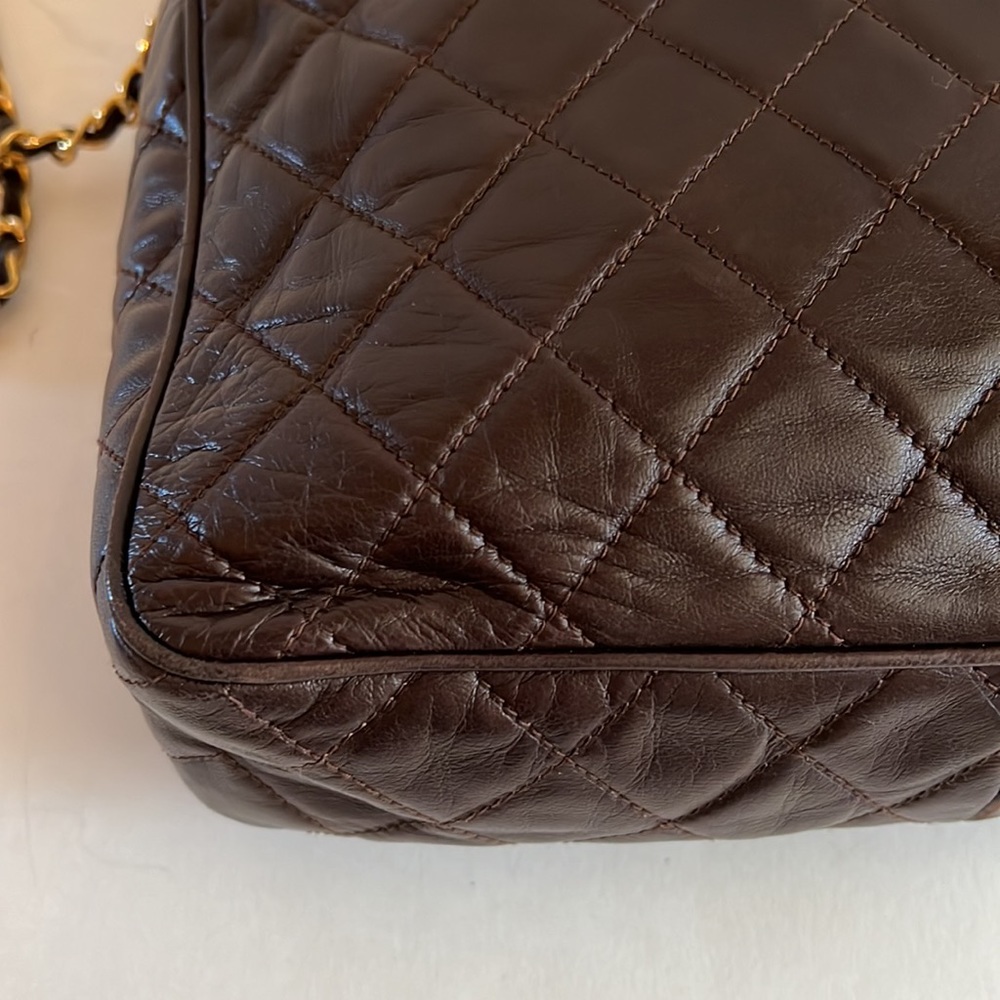 CHANEL brown lamb skin camera bag - Picture 11 of 16